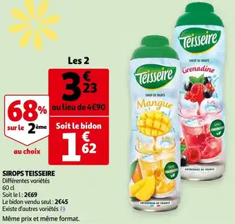 Auchan Teisseire sirops offre