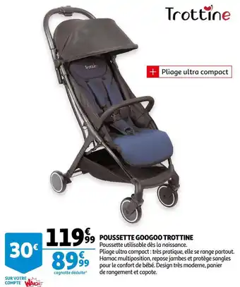 Auchan Trottine poussette googoo offre