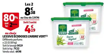 Auchan L'arbre vert lessive écodoses offre