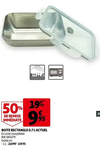 Auchan Actuel boite rectangle 0.7 l offre
