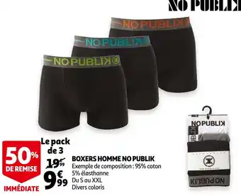 Auchan No publik boxers homme offre