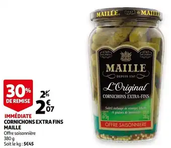 Auchan Maille cornichons extra fins offre