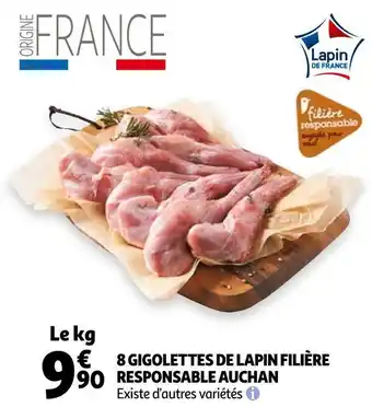 Auchan Filière responsable auchan 8 gigolettes de lapin offre