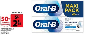 Auchan Oral-b dentifrice offre