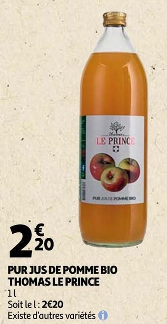 Auchan Thomas le prince pur jus de pomme bio offre