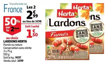 Auchan Herta lardons offre