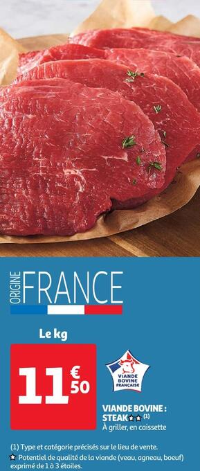 Auchan Viande bovine : steak offre