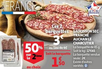 Auchan Auchan le charcutier saucisson sec tranché offre