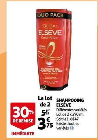 Auchan Supermarché Shampooing elsève offre