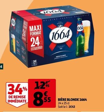 Auchan Supermarché Bière blonde 1664 offre