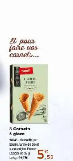 Thiriet 8 cornets à glace offre