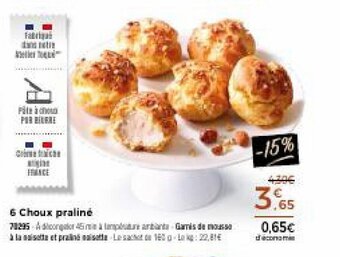 Thiriet 6 choux praliné offre