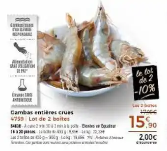 Thiriet Gambas entières crues offre