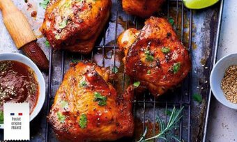 Thiriet Hauts de cuisses de poulet marinés basilic, romarin, huile d'olive offre