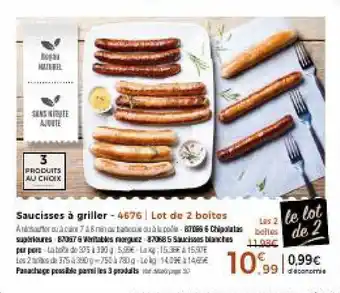 Thiriet Saucisses à griller offre