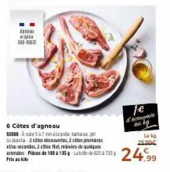 Thiriet 6 côtes d'agneau offre
