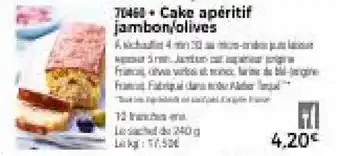 Thiriet Cake apéritif jambon/olives offre