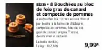 Thiriet 8 bouchées au bloc de foie gras de canard et compotée de pommes offre