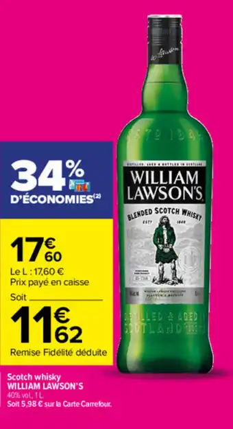 Carrefour Market Scotch whisky William Lawson's offre