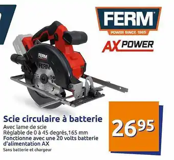 Action Ferm Scie Circulaire A Batterie offre