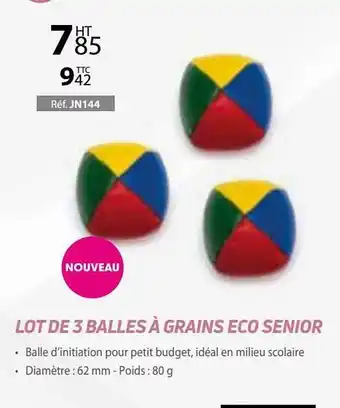 Casal Sport Lot De 3 Balles à Grains Eco Senior offre