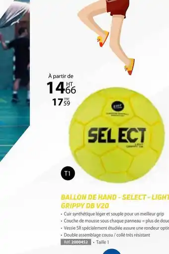 Casal Sport Ballon De Hand-select- Light Grippy Db V20 offre