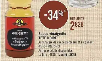 Casino Supermarchés Sauce Vinaigrette Tête Noire offre