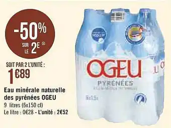 Casino Supermarchés Eau Minérale Naturelle Des Pyrénées Ogeu offre