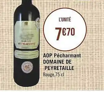 Casino Supermarchés Aop Pécharmant Domaine De Peyretaille offre