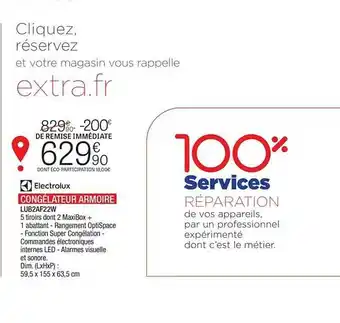 Extra Congélateur Armoire Electrolux offre