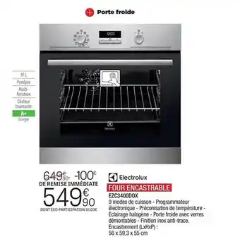 Extra Four Encastrable Electrolux offre