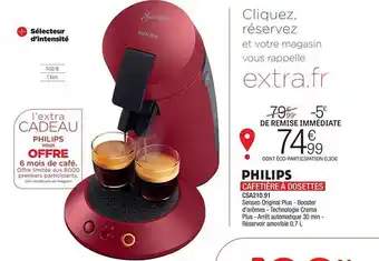 Extra Cafetière à Dosettes Philips offre