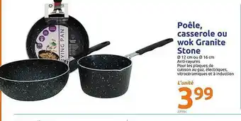 Action Poêle, Casserole Ou Wok Granite Stone offre