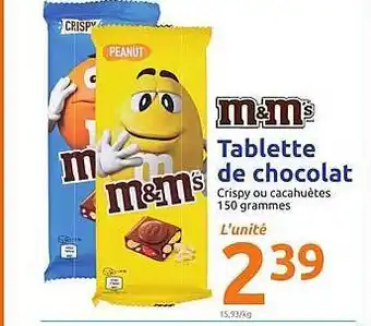 Action Tablette De Chocolat M&m's offre