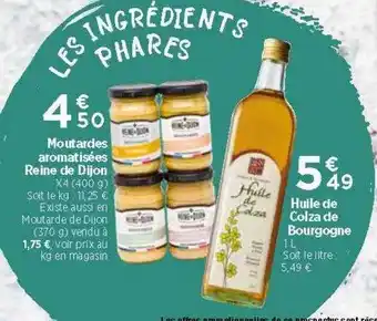 Bi1 Moutardes Aromatisées Reine De Dijon Huile De Colza De Bourgogne offre