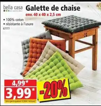 Norma Bella Casa Galette De Chaise offre