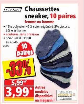 Norma Toptex Chaussettes Sneaker 10 Paires offre