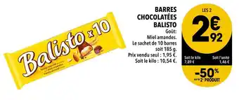 Supeco Balisto barres chocolatées offre