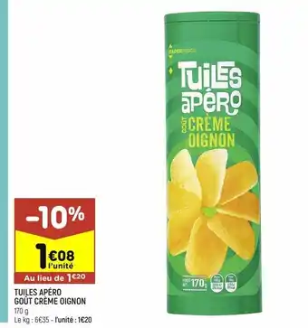 Leader Price Tuiles apero gout creme oignon offre