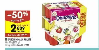 Leader Price Danonino aux fruits offre