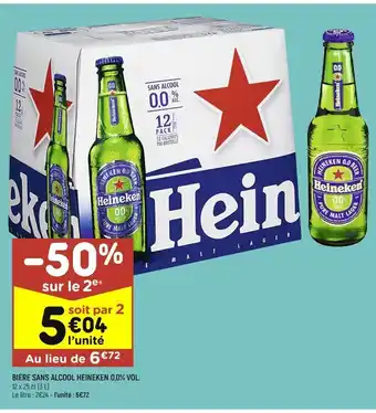 Leader Price Biere sans alcool heineken 0.0% vol offre