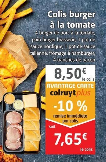 Colruyt Colis burger à la tomate offre