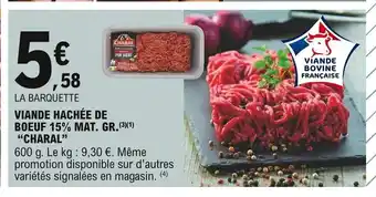 E.Leclerc Express Viande Hachée De Boeuf 15% Mat. Gr. "Charal" offre