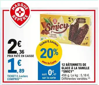 12 BĂątonnets De Glace Ă La Vanille "Smicy"