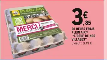 E.Leclerc Express 20 Oeufs Frais Plein Air "L'Oeuf De Nos Villages" offre