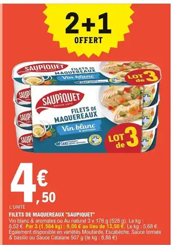 E.Leclerc Express Filets De Maquereaux "Saupiquet" offre