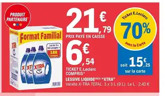 E.Leclerc Express Ticket E.Leclerc Compris* Lessive Liquide "XTRA" offre