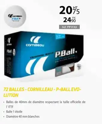 72 Balles - Cornilleau - P-ball évolution