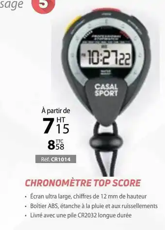 Casal Sport Chronomètre Top Score offre