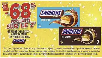 Casino Supermarchés Produits Glaces Snickers offre